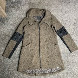 Tonia Debellis green 3d longline jacket